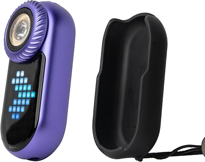 LOOPDOT EDC Flashlight (with Dotcase) – Rechargeable Small and Powerful LED Flashlight with RGB Pixel Display, Interactive Games, Adjustable Brightness – Cool Gadget Gift for Kids & Adults (Purple)