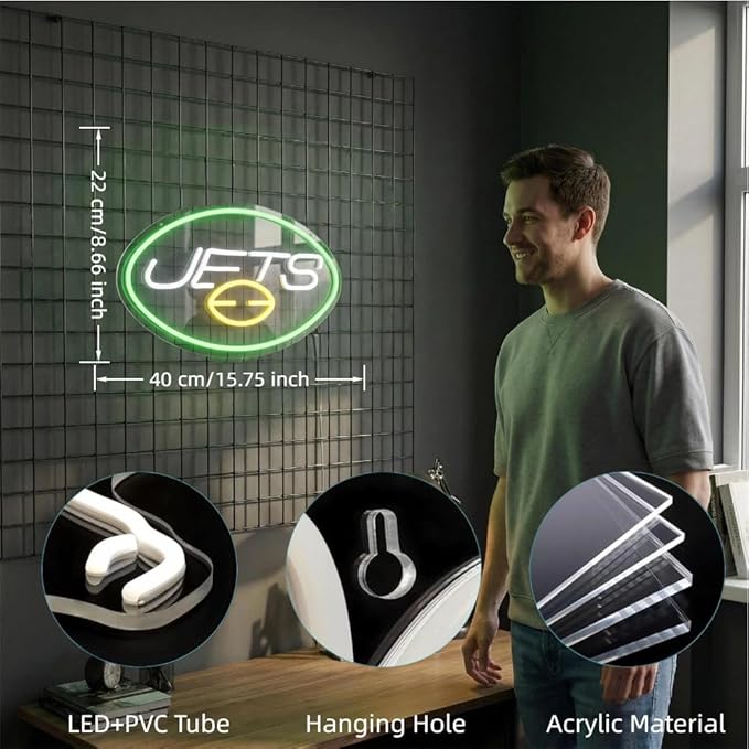 Football Neon Sign for Wall Decor Football Neon Light With Light Dimmable Switch, Led Neon Light for Man Cave Decorand Sport Fans, Birthday Gifts Bedroom Party Club Bar Dorm