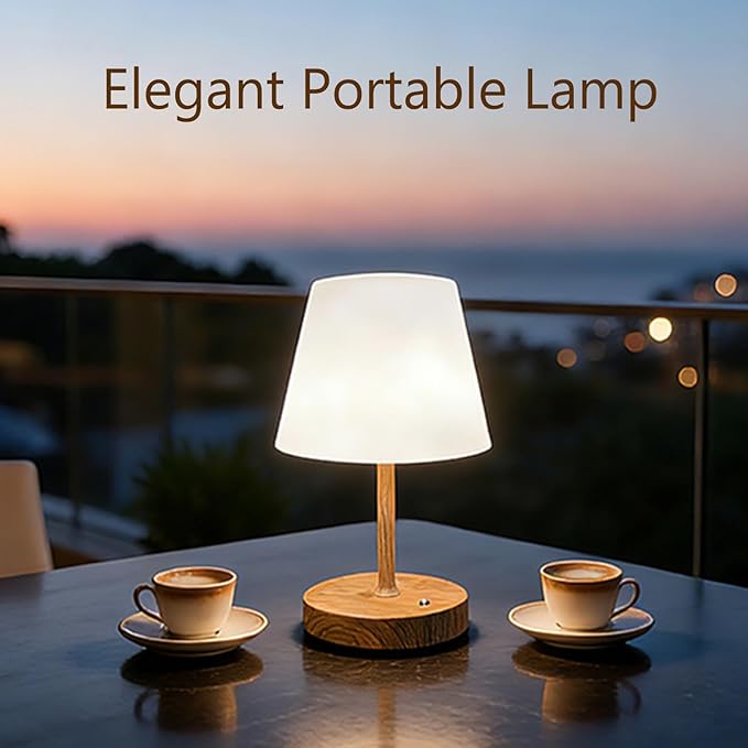 Cordless Table Lamp with 4000mah Battery Powered, Rechargeable Table Lamp for Indoor/Outdoor, 3-Color Dimmable Desk Lamp for Bathroom, Kitchen, Bedroom, Outdoor lamp for Patio, Camping