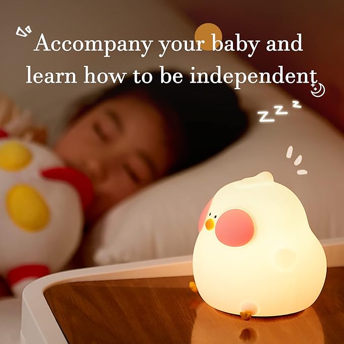 Cute Duck Lamp, LED Squishy Animal Novelty Night Light, Rechargeable Touch Kawaii Lamp for Kids, Nursery Room Decor