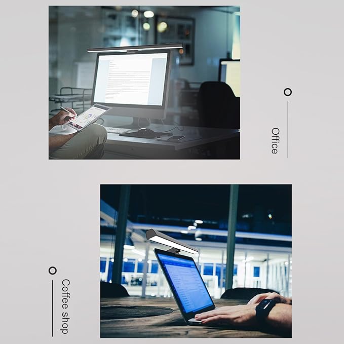 Computer Monitor Lamp, Screen Anti Blue Light Bar, 3 Color Temp Infinite Dimming Eye Light with Touch Control (White)