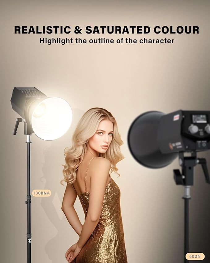IFOOTAGE SL1 60DN LED Video Light,70W Bowens Mount Light,5600k Daylight,8 Light Effects,APP Control,for Video Recording,Wedding,Outdoor Shooting