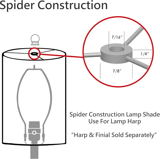 Aspen Creative 33202 Box Pleated Large Empire Spider Construction Lamp Shade, Off-White Linen Fabric, 11" Top x 18" Bottom x 12" Slant
