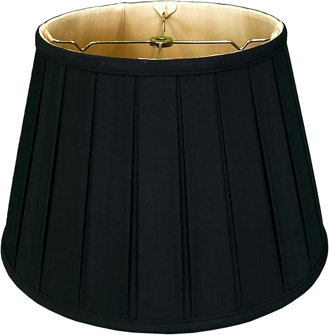 Royal Designs, Inc. Empire English Pleat Lamp Shade, BSO-724-14BLKGL, 10 x 14.5 x 10, Black