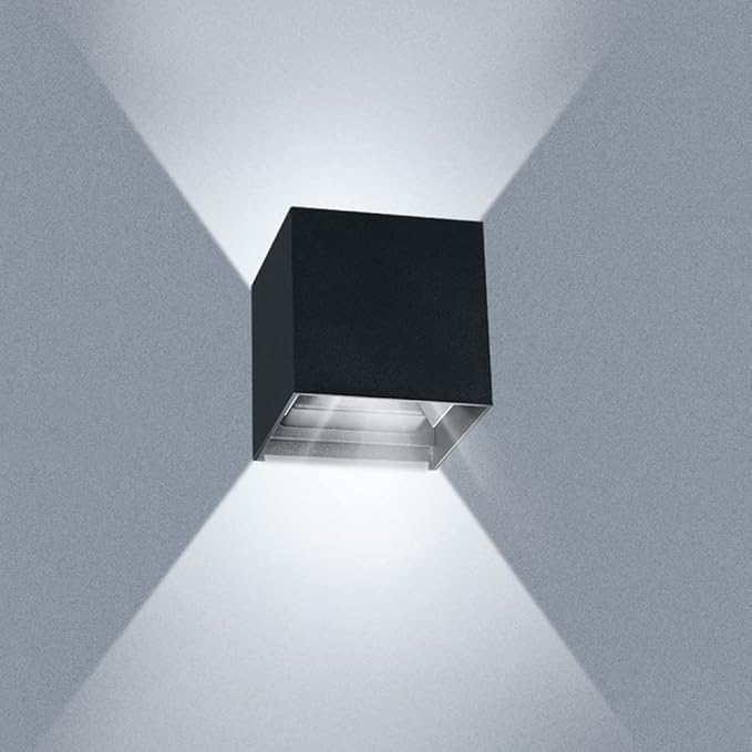 Juyace 20W 6000K LED Sconce Wall Up and Down Exterior Lighting hardwire No photocells Light Fixtures with Angle-Adjustable Square 4.7" IP65 Waterproof for Porch Patio 2 Pack