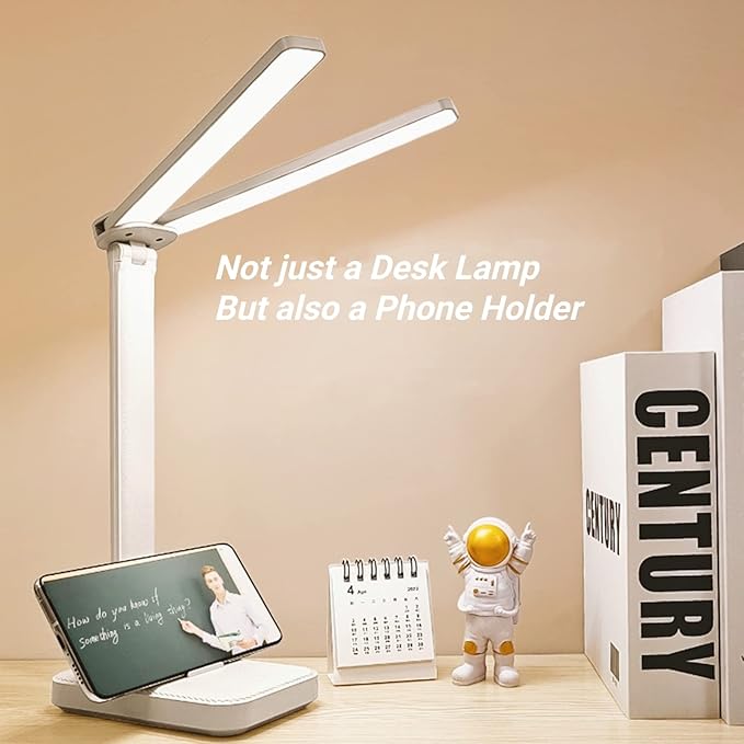 Pink Desk Lamp for Home Office,Portable Cute Small Desk Lamp with 3 Lighting Modes, Battery Operated Rechargeable Desk Light for Kids, Reading,Studying,Dormitory, Pink