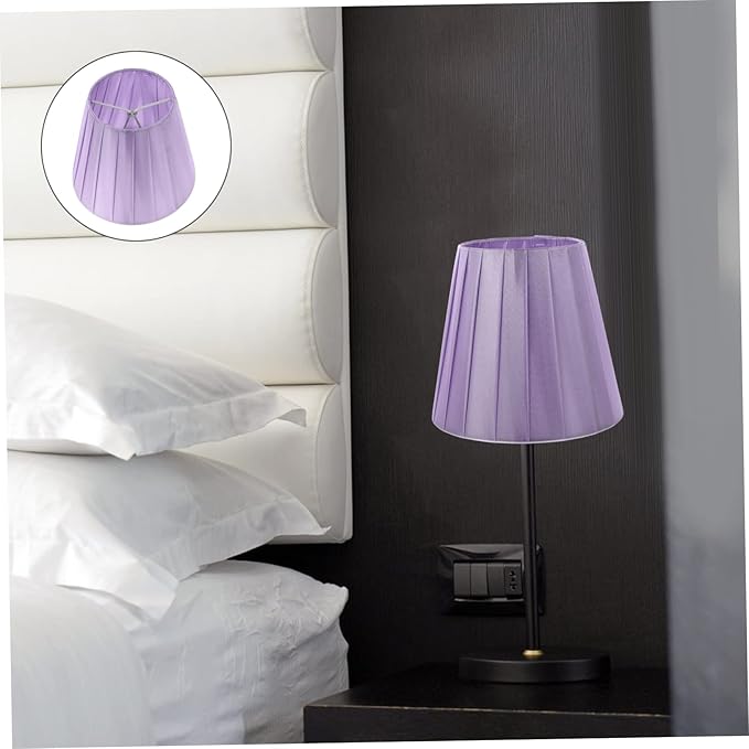 1pc Fabric Bulb Lampshade Trendy Home Decor Vintage Table Lamp Pleated Shade Gauze over Light Bulb Wall Light Accessory Cloth Art E27