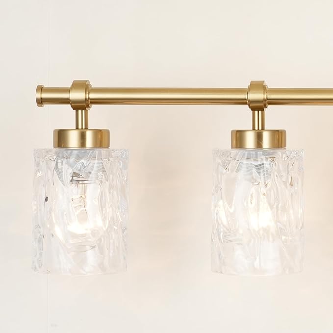ALICE HOUSE Modern 6-Light Bathroom Vanity Light, 41” Brushed Brass Finish Wall Lighting Fixture Over Mirror for Bathroom, Powder Room, Makeup AL5095-W6