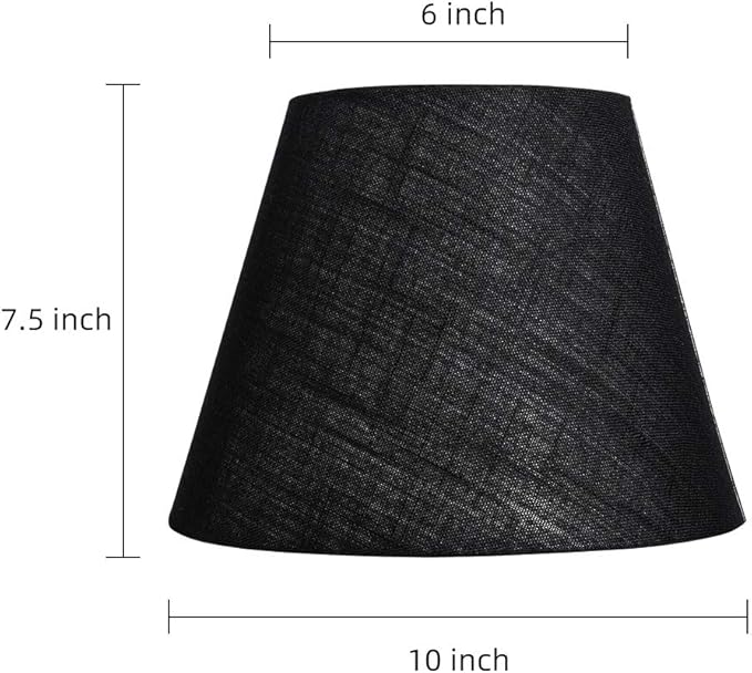 TOOTOO STAR Barrel Black Small Lamp Shade for Table Floor Lamps Replacement, 6x10x7.5 Inch, Fabric Cloth, Spider Model (black)