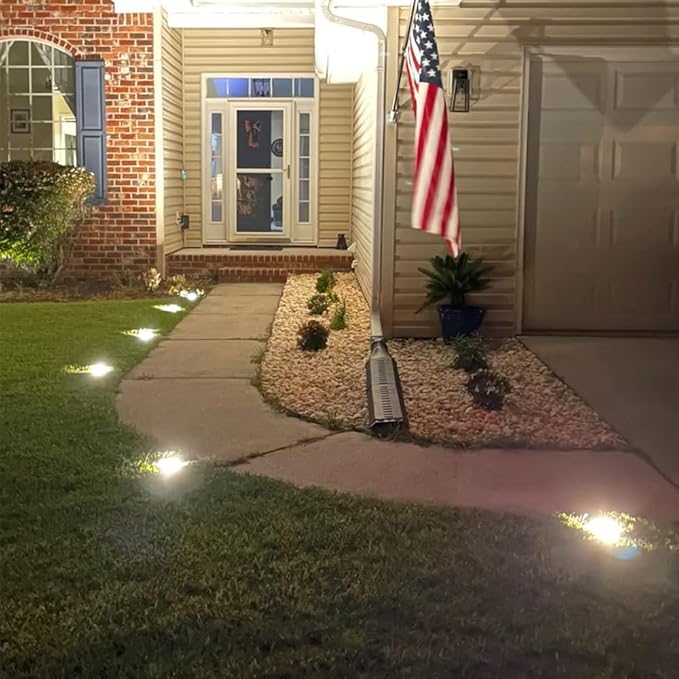 EAGLOD 12W LED Well Light, Low Voltage Landscape Ground Lights,12V-24V Outdoor In Ground Lights, IP67 Waterproof Landscape Lighting 5000K Daylight for Garden,Deck,Step,Lawn (8 Pack)