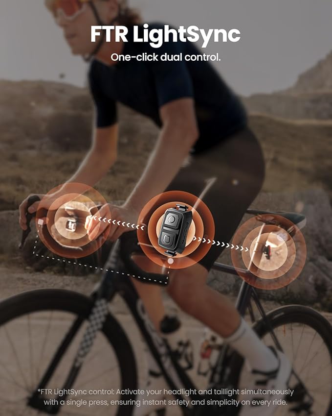 Magicshine HORI1300S Bike Headlight, Compatible with Garmin/Wahoo, 1300 Lumens High & Low Beam Front Light, USB-C Rechargeable, IPX6 Waterproof for Night Riding and Urban Cycling