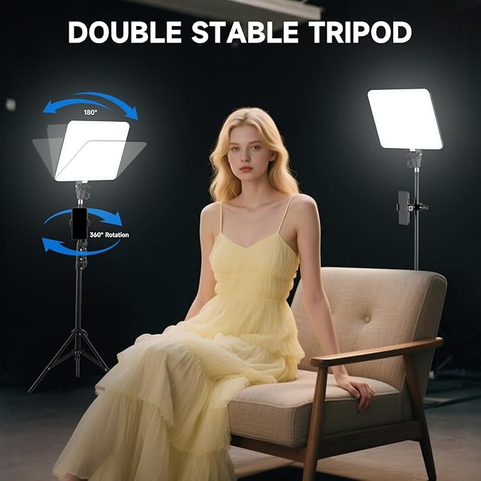 Studio Lights for Video Recording, 2-Pack 14 Inch LED Video Light Panel Kit with 70.8" Tripod Stand, Photography Lighting Kit with Phone Holder, 50W Stream Light for Video Recording and Photography