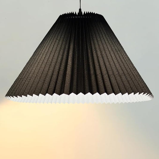 Pleated Black Lamp Shade for Arc/Arched Table Lamp/Floor Lamps Replacement spider lampshade-black 5.9"Top X 16.5"Bottom X 11"High