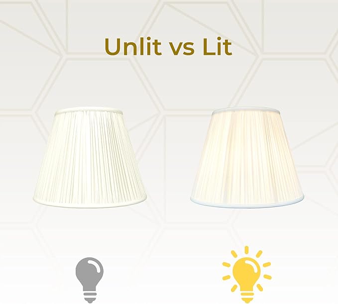 Royal Designs, Inc. Deep Empire Gather Pleat Basic Lamp Shade, Eggshell, 9 x 16 x 12.25