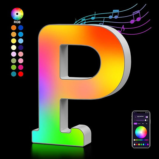 OJQ Light Up Letters LED Letter - Marquee Letters Room Girls Bedroom Decor Bookshelf Office Wall Decorations - Christmas Birthday Gifts for Girl - Teen Girls Gifts Party Home Wall Decor