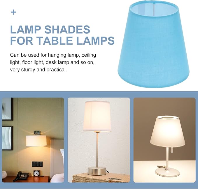 Lurrose Chandelier Fabric Lampshade Cloth Shade Wall Covers Replacement Shade for Table Floor Pendant, Blue Vintage Decor