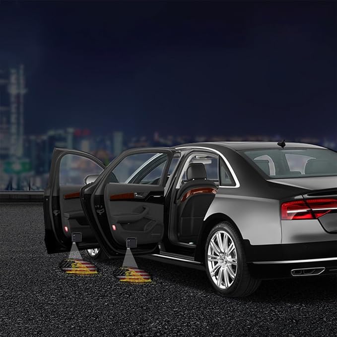 2Pcs Universal Car Door Lights Logo Projector, Auto Door Projection Wireless LED Welcome Courtesy Light, Welcome Ghost Shadow Lamp Vehicle Accessories Fit for Most Cars (Style F)