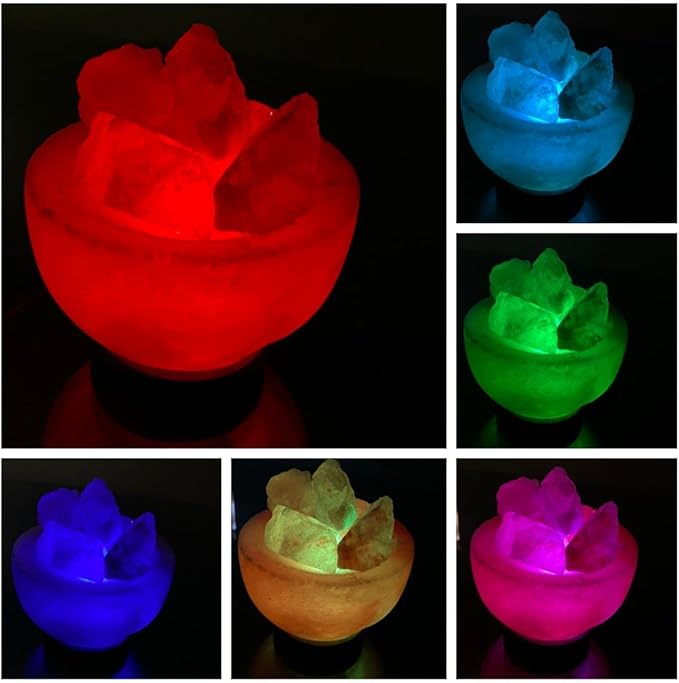 Himalayan Salt Lamp, USB Powered, Night Light Color Changing Lamp,Unique Gift Idea (Bowlnew)