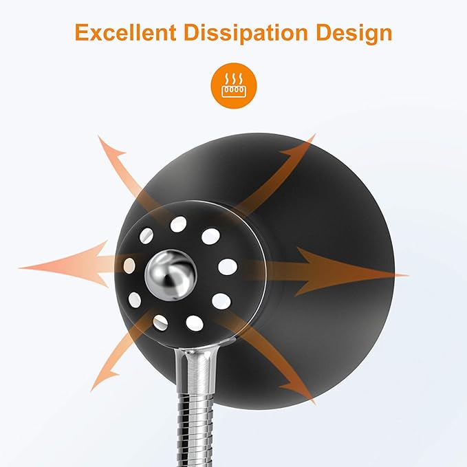 LEPOWER Metal Desk Lamp, Adjustable Goose Neck Table Lamp, Eye-Caring Study Desk Lamps for Bedroom, Study Room and Office (Black)