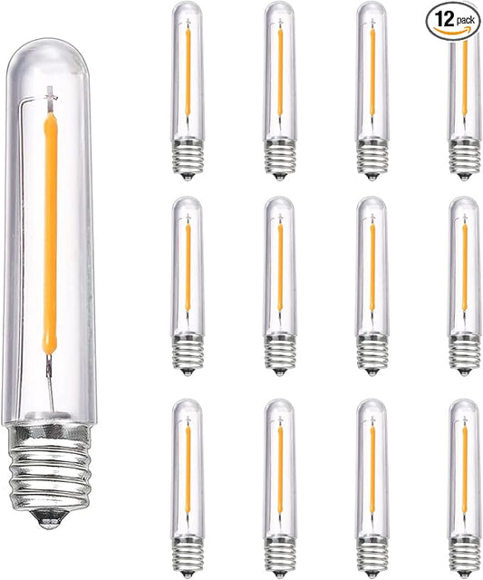 New S14 LED String Light Replacement Bulb, 12PK LED Bulb, 0.6 Watts 120 Volts, E12 Screw Base, Warm White