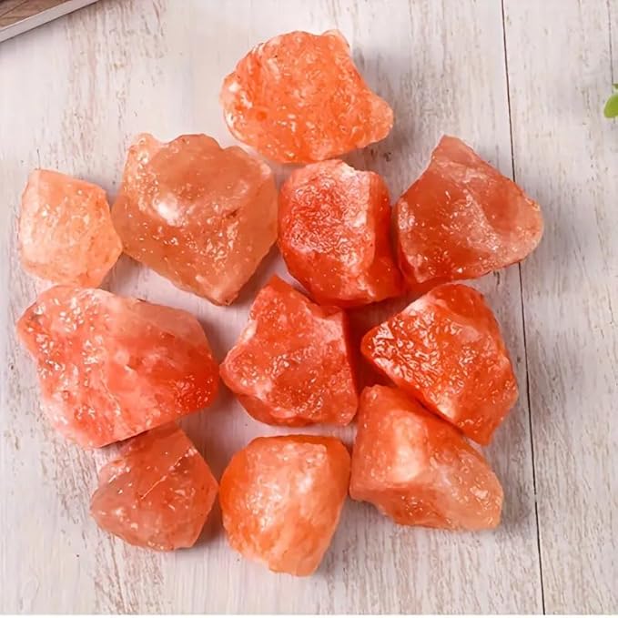Zenkeeper 1 Lb Large Raw Himalayan Salt Crystal Rough Himalayan Quartz Natural Orange Salt Stone Crystal Stone Mineral Specimen Gemstone Healing Crystals and Stones