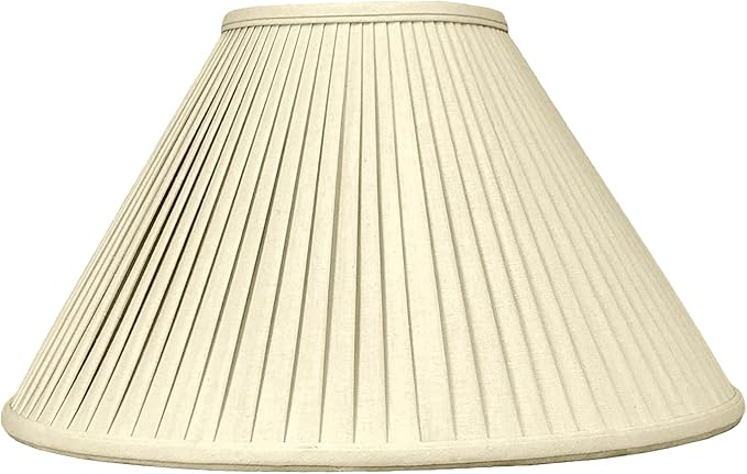 Royal Designs Coolie Empire Side Pleat Basic Lamp Shade, Linen with Taupe, 6" x 18" x 11.5, BS-727-18LNTP
