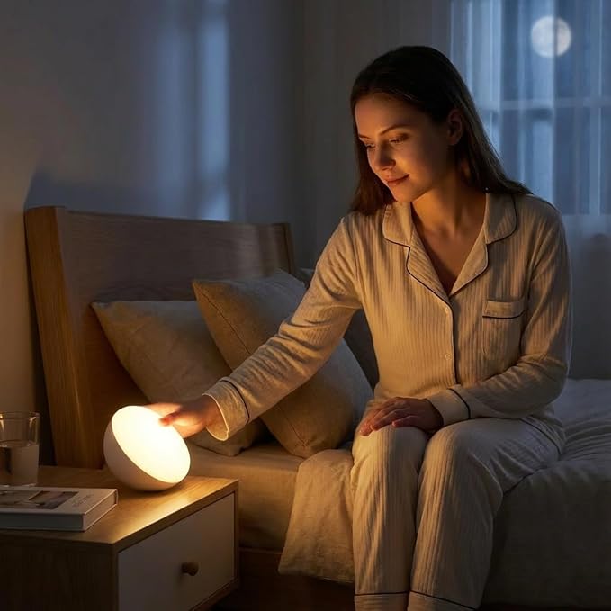 Gravity Sensor Cordless Table Lamp - 2700K Warm Light Rechargeable 2200mAh Battery Operated, Portable Mini Night Light for Nursery/Camping,No Button Tilt to Light, Bedroom/Outdoor/Gift