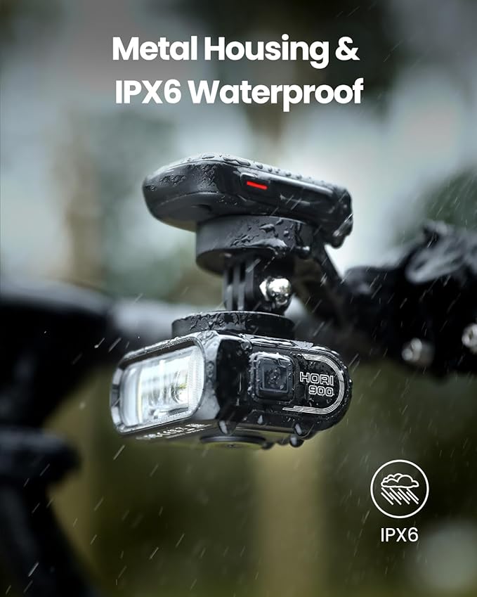 Magicshine Hori 900 Compatible with Garmin/Wahoo Bike Computer Dual Mounted Bike Light 900 Lumens Super Bright Independent DRL Fast USB-C Charging IPX6 Waterproof Rating Bicycle Headlight