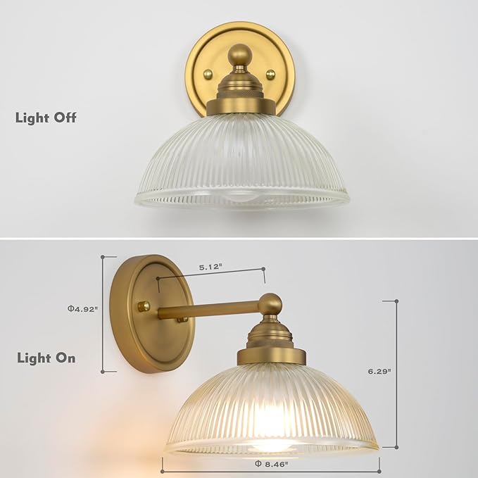 HEQIQEH Rechargeable Battery Operated Industrial Wall Sconce with Remote Control, Clear Striped Glass Shade Wall Lamp, Modern Dimmable Indoor Wall Mount Light for Bedroom Living Room Restaurant