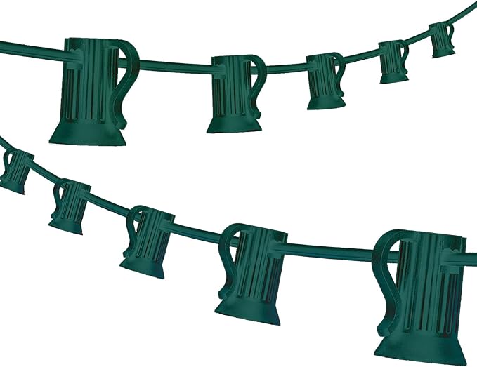 100FT C9 Light String Christmas Stringer, E17 Light Sockets 12" Spacing, C9 Stringer Set Green Outdoor String Light Strand for Wedding Patio Event Lighting Decor, Green Wire