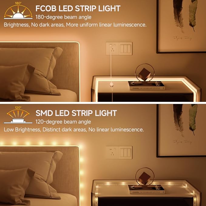 BTF-LIGHTING FCOB COB FOB LED Strip Lights 5V USB Powered 9.8FT 960LEDs Warm White 3000K 8mm Width Dimmable CRI 90+ with 3M Tape Flexible High Density for 3D Printer TV Backlight PC DIY Decor