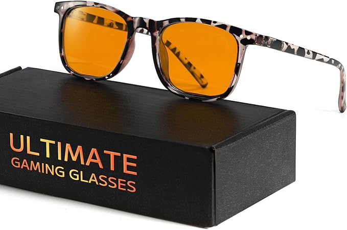 TIJN Sleep Glasses Blue Green Light Blocking Dual AR Coatings Amber Lens for Computer Gaming Screen Fatigue & UV Protection