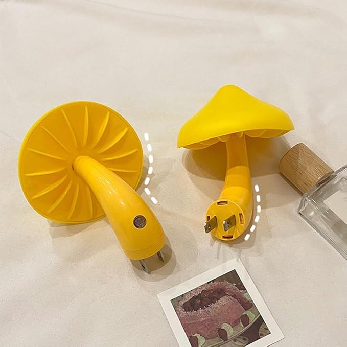 Sensor LED Mushroom Night Lights - 2Pack Plug into Wall Mushroom Lamp, Cute Mini Dream Bed Nightlight for Kids Adults for Home Office, Bedroom, Bathroom Toilet, Stairs, Hallway Corridor, Warm Yellow