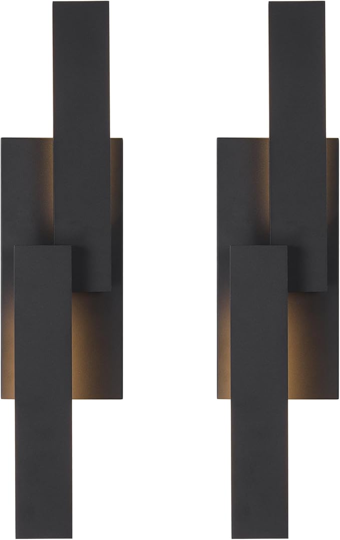 LamQee 24 Inch Aluminum Modern Outdoor Wall Light, 3000K 1000LM 20W Integrated LED, Matte Black Exterior Lighting Fixtures IP65 Waterproof Contemporary Outside Sconce for House Porch Patio Garage Door