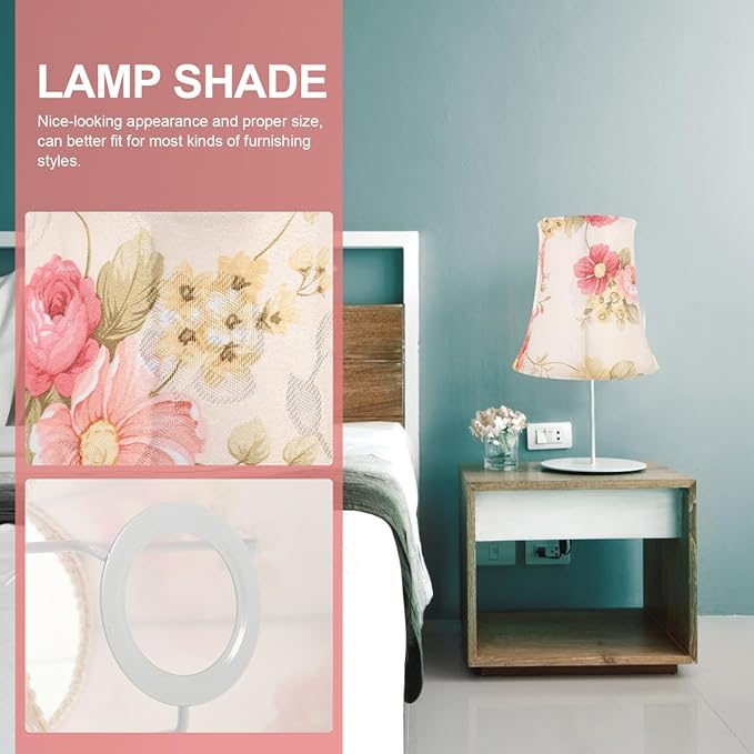 Table Lamp Shade Cloth Lamp Shade Pendant Light Shade Fabric Barrel Lampshade Clip On Bulb Lamp Cover Chandelier Lampshade Replacement for E27 Table Lamp Floor Lamp Wall Light