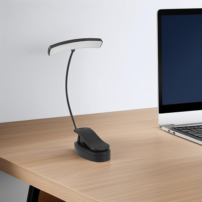 LED Clip on Piano Light, Adjustable Black Clip Lamps for Music Stand, Portable LED Desk Lamp for Piano Sheet Music, Eye Protection Reading Light for Students and Musicians