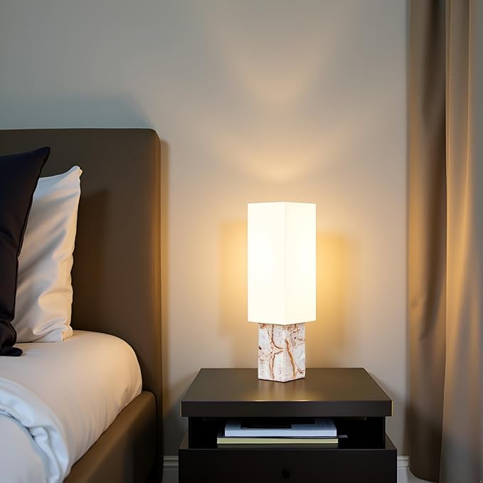 Cruiser’s Caché 18" Contemporary Contemporary Agate Table Lamp, Natural Color with Handloomed Fabric Lampshade