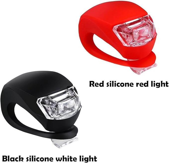 Malker Bicycle Light Front and Rear Silicone LED Bike Light Set - Bike Headlight and Taillight,Waterproof & Safety Road,Mountain Bike Lights,Batteries Included