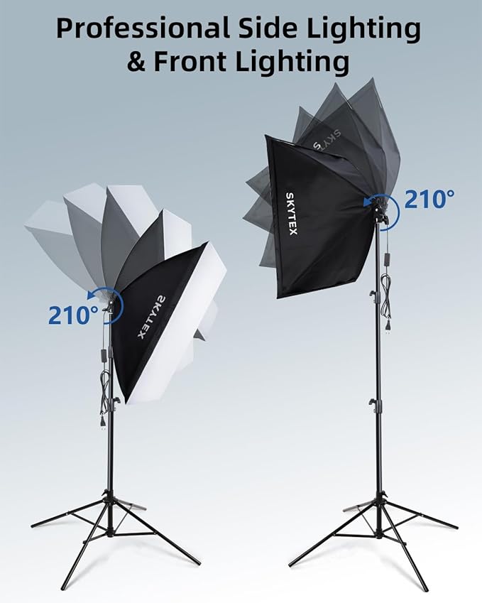 Skytex Softbox Lighting Kit 3Pack, 20x28in Soft Box | 135W 5500K E27 Bulb Continuous Photography Lighting, Photo Studio Lights Equipment for Camera Shooting, Video Recording