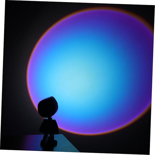 ARTIBETTER Mini Robot Sunset Projection Lamp Atmosphere Light with Larger Projection Angle for Home Vibe Creative Design for Parties and Decoration