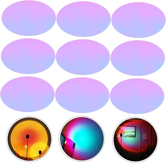 Sunset Ambient Light Film 2.59X2.59 Inch Light Tint Film for Led Lights Room Decor Photography Mood Lighting Filter for Bedroom Living Room