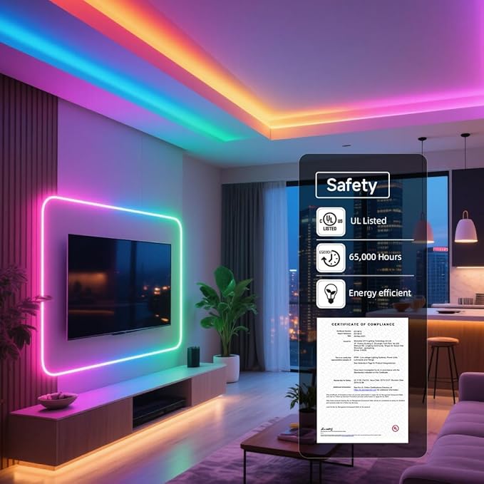 BTF-LIGHTING WS2815 (Upgraded WS2812B) LED Strip Light,UL Listed,3.2FT 144 LED/Pixels,Flexible Chasing RGB,Dual Signal Individually Addressable,5050SMD,3M Tape,DC12V IP30(No Adapter or Controller)