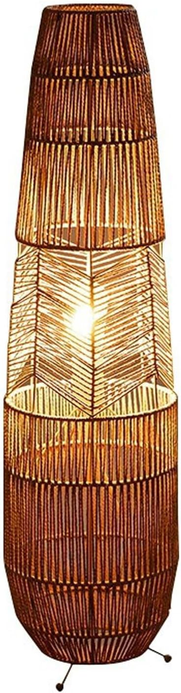 MIXL-Rope-Weaving Floor Lamp with Foot Switches,Dimmable Led Corner Tall Lamp,Minimalist Reading Lamp Floor Standing,Bohemian Style Standing Lamps for Bedroom Study and Living Room