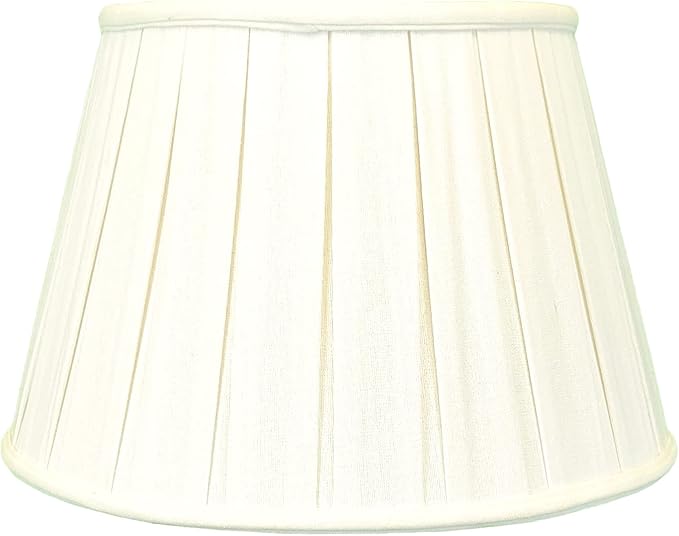 Royal Designs, Inc. Empire English Pleat Lamp Shade, BSO-724-16LNEG-2, 10.5 x 16 x 11, Linen Eggshell, Set of 2