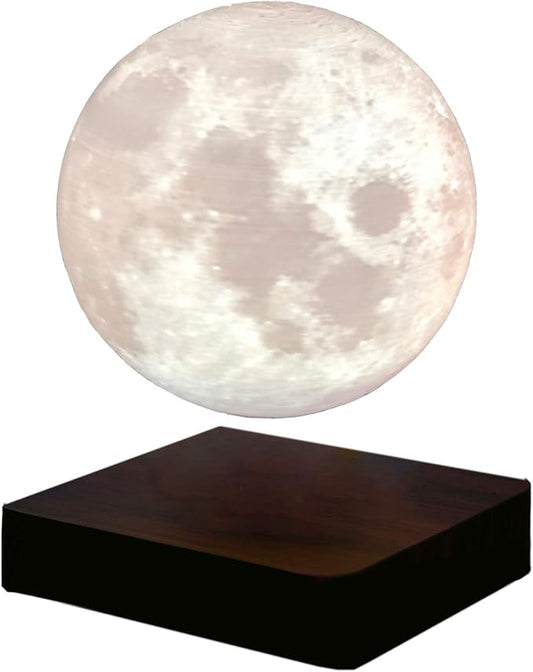 ACEDOAMARE Night Light Moon Light Magnetic Floating Planet Lamp Interior 3D Print LED Bedside Nursing Creative Gift Table Lamp (18cm Moon)