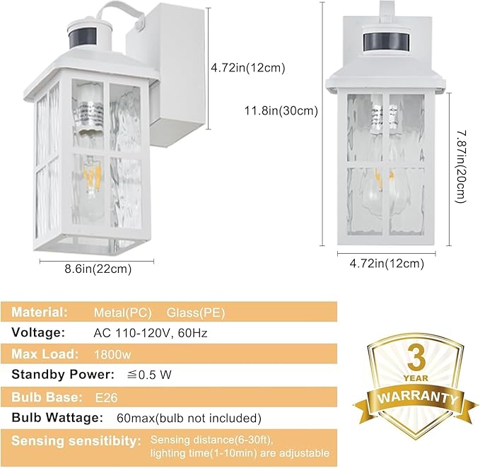 Porch Lights with GFCI Outlet with Remote,Dusk to Dawn Motion Sensor Outdoor Light, Upgraded 4 Lighting Modes Exterior Fixture Waterproof Outside Lights for House Patio Garage