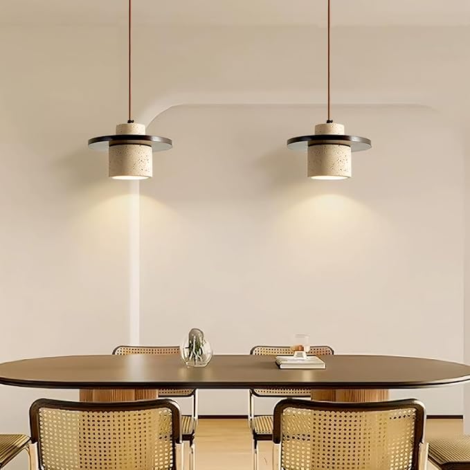 Japanese Style Wabi Sabi Pendant Light Nordic Marble Chandeliers Natural Stone Shade Simple Hanging Light Fixture for Dining Room Bedside Kitchen Island Hallway