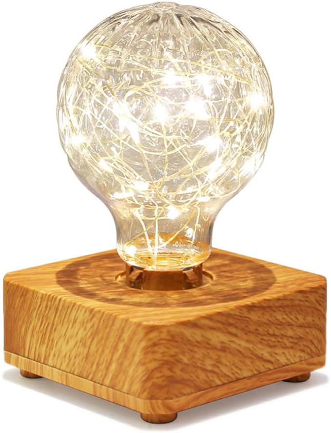 LED Wooden Atmosphere Desk Lamp USB Rechargeable Warm Light Decorative Indoor Table Lamp for Bedroom Office Portable Elegant Night Light with Soft Glow for Cozy Ambiance