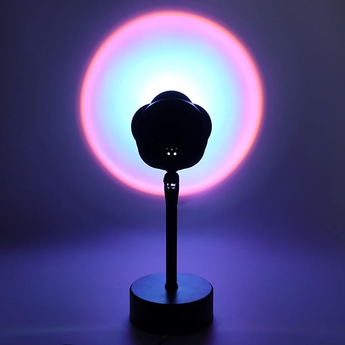 Sunset Projection Lamp, LED Atmosphere Light with 180 Degree Rotation, High Saturation Soft Beam Rainbow Halo Projector for Room Decor Photography Studio (Rainbow)