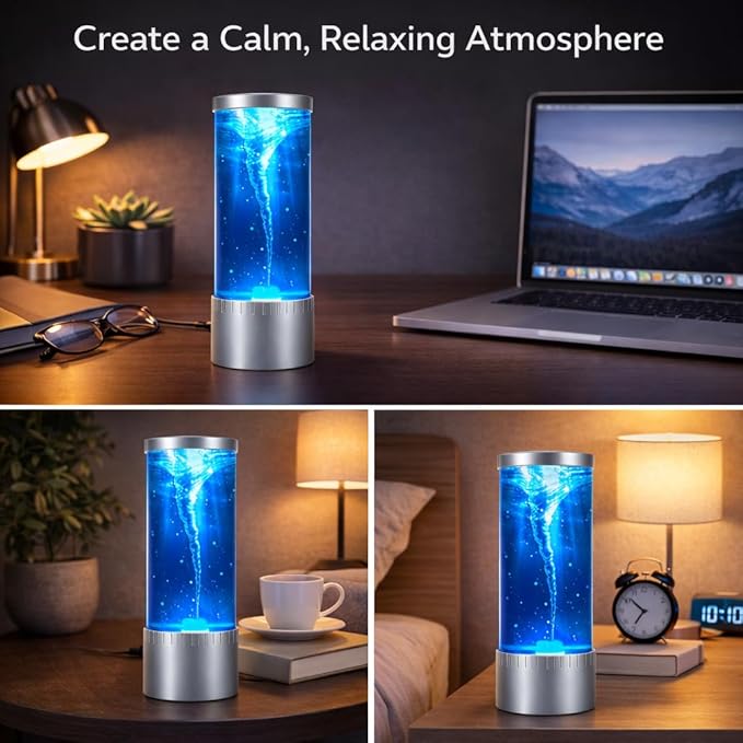 Tornado Lamp & Night Light - Mesmerizing Motion & Soft Glow for Relaxation and Ambiance